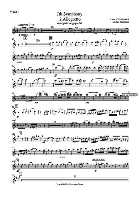 Beethoven: Symphony No.7 Op.92 Mvt.II Allegretto - String Quartet